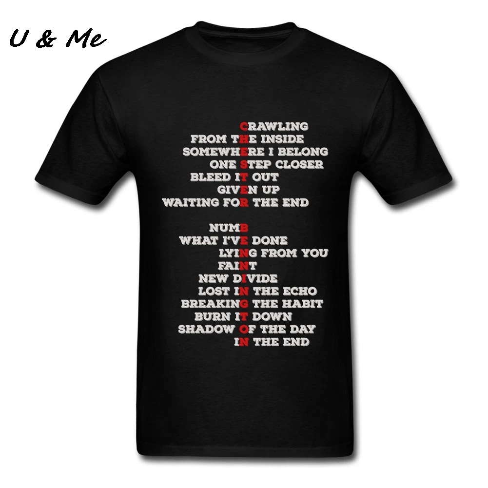 

Hip Hop T-Shirts Men Chester Bennington Punk Linkin Park Cool Letters Tee Shirt Short-Sleeve Costumes Tops