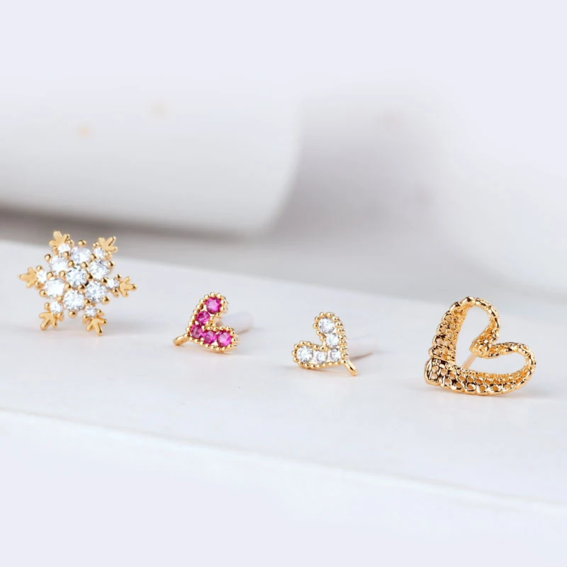 korean stud earrings plated inlaid zircon snowflake love earrings for women girl's pendant material diy ear jewelry accessories
korean stud earrings plated inlaid zircon snowflake love earrings for women girl's pendant material diy ear jewelry accessories