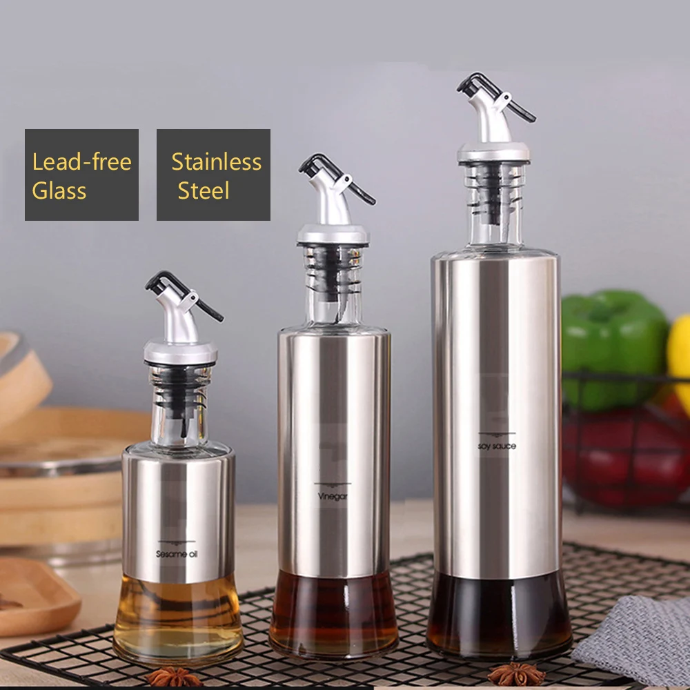 Kitchen Oil Bottle Cooking Seasoning Bottle Stainless Steel Leak-proof Soy Sauce Vinegar Cruet Storage Dispenser Gravy Boats
Kitchen Oil Bottle Cooking Seasoning Bottle Stainless Steel Leak-proof Soy Sauce Vinegar Cruet Storage Dispenser Gravy Boats