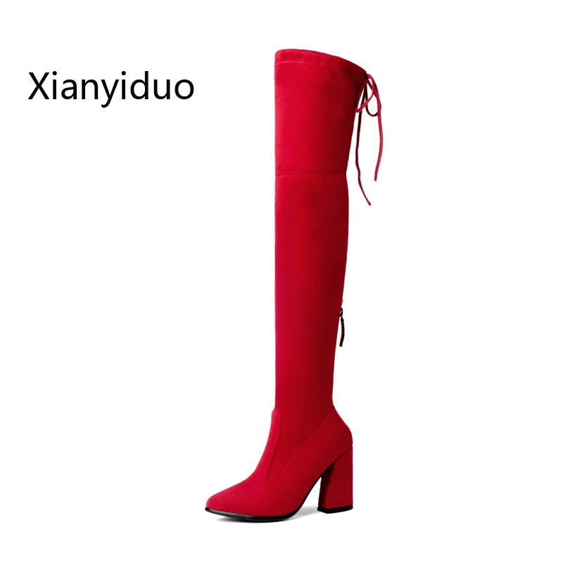 New Autumn Women shoes red Micro stretch shaft Thigh-high stretch suede boots zipper high heels Over the Knee plus size34-43soft
New Autumn Women shoes red Micro stretch shaft Thigh-high stretch suede boots zipper high heels Over the Knee plus size34-43soft