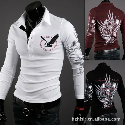 Lapel T Shirt Men Brand Male Long Sleeve Hip Hop Solid Eagle Printed T-Shirts Tattoo Printing Mens Casual Mens Slim Tshirt XXL
Lapel T Shirt Men Brand Male Long Sleeve Hip Hop Solid Eagle Printed T-Shirts Tattoo Printing Mens Casual Mens Slim Tshirt XXL