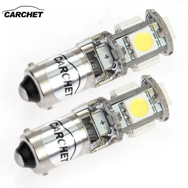 CARCHET 2PCS BAX9S H6W 5 SMD LED Lights Canbus Error Free Light Bulbs Lamp 12V 5050 5-LED for Car | Автомобили и мотоциклы