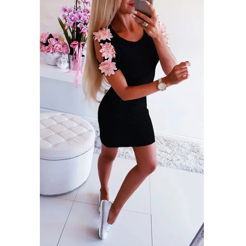 Women Slim Bodycon Floral Short Sleeve Dress Summer Cocktail Clubwear Short Mini Dress
Women Slim Bodycon Floral Short Sleeve Dress Summer Cocktail Clubwear Short Mini Dress