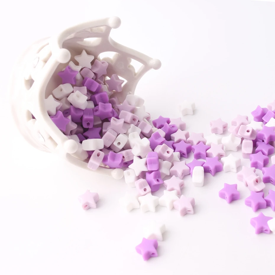 Bite Bites 20PCS Star Silicone Beads Purple Series 14mm Diy Feeding Infant Nacklace For Mommy Nurse Gift Wholesale Baby Teether
Bite Bites 20PCS Star Silicone Beads Purple Series 14mm Diy Feeding Infant Nacklace For Mommy Nurse Gift Wholesale Baby Teether