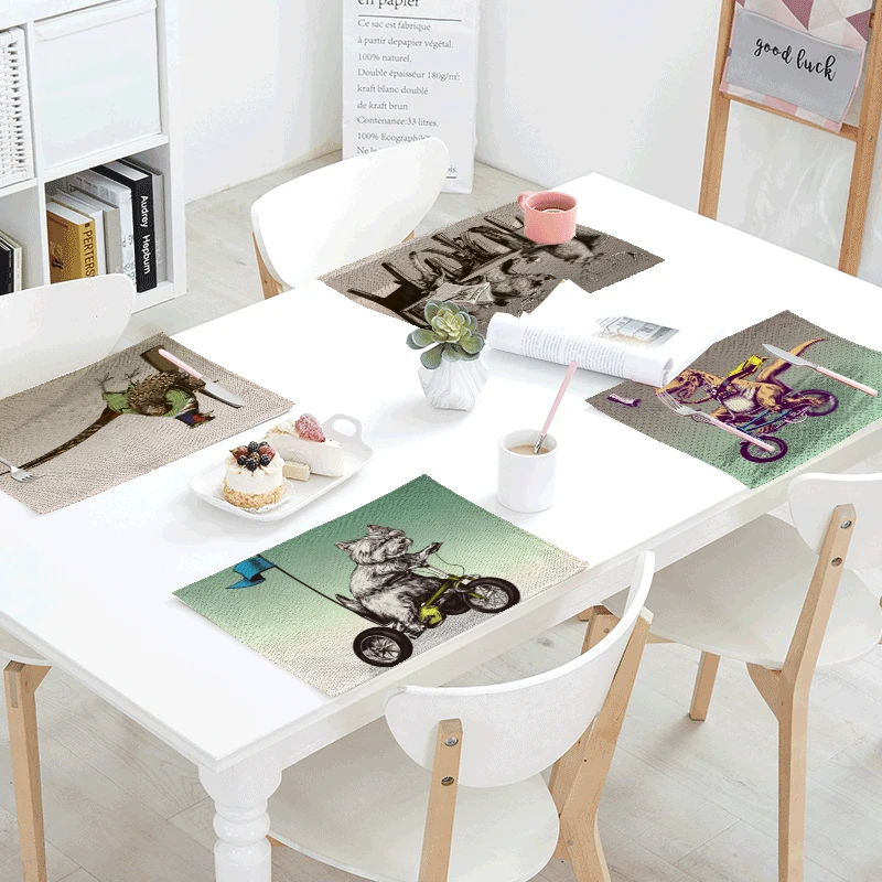 Promotional Tablecloth 42x32cm Rabbit Antler Bicycle Cat Dog Fish Restaurant Kitchen Decorat Napkin Tea Table Western Table Mat
Promotional Tablecloth 42x32cm Rabbit Antler Bicycle Cat Dog Fish Restaurant Kitchen Decorat Napkin Tea Table Western Table Mat