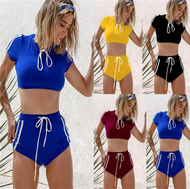 2019 new swimming suit for women Swimwear yellow swimsuit half sleeve high waist bikini
2019 new swimming suit for women Swimwear yellow swimsuit half sleeve high waist bikini