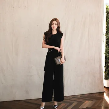 2019 Women Sleeveless Business Jumpsuit Solid Color Lace Up Long Romper Ol Wear Wide Leg Playsuit
2019 Women Sleeveless Business Jumpsuit Solid Color Lace Up Long Romper Ol Wear Wide Leg Playsuit