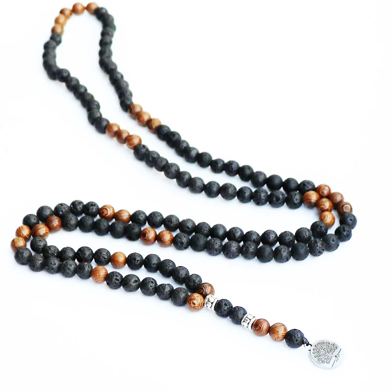 2018 Men Necklace Wood Beads Black Lava Stone with Tree of Life Pendant Rosary Necklace Natural Stones Men Jewelry
2018 Men Necklace Wood Beads Black Lava Stone with Tree of Life Pendant Rosary Necklace Natural Stones Men Jewelry