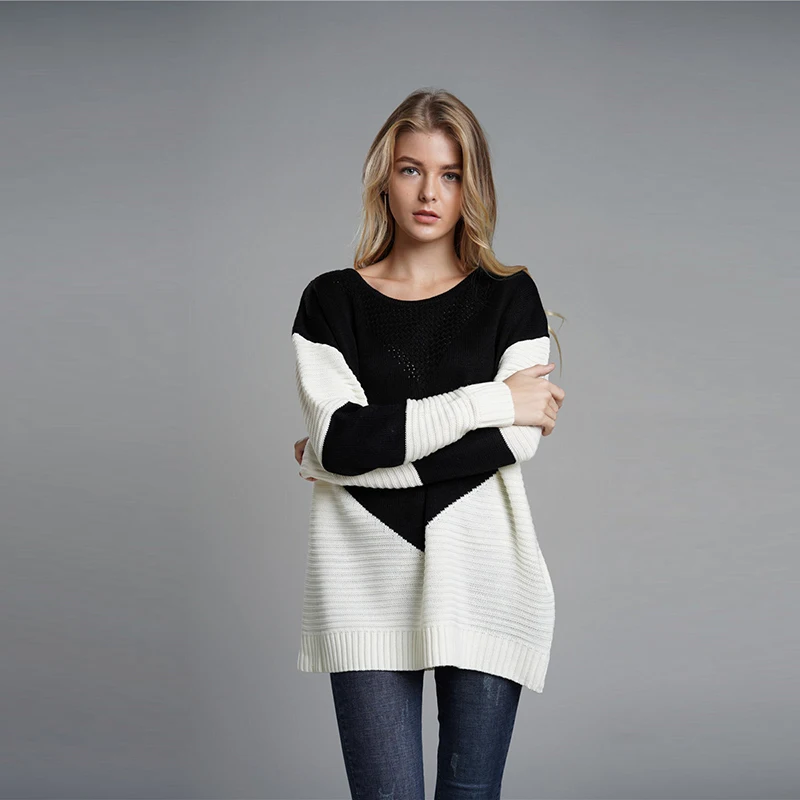 Womens Striped Sweater Winter Autumn Patchwork Knit O-neck Long Sleeve Loose Woman Sweaters Female Pullovers Tops LS051
Womens Striped Sweater Winter Autumn Patchwork Knit O-neck Long Sleeve Loose Woman Sweaters Female Pullovers Tops LS051
