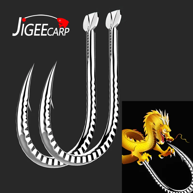 JIGEECARP 50PCS/Bag New Dragon Teeth Carp Fishing Hook Strong Shank Forged Carp Hook Pop Up Rig Bait Hooks Size 1#-#13
JIGEECARP 50PCS/Bag New Dragon Teeth Carp Fishing Hook Strong Shank Forged Carp Hook Pop Up Rig Bait Hooks Size 1#-#13