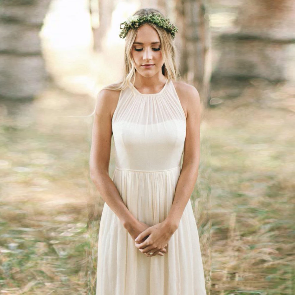 Simple Wedding Dress Chiffon Cheap Party Dress Sweep-floor A-line New Arrival Plus size Pleats
Simple Wedding Dress Chiffon Cheap Party Dress Sweep-floor A-line New Arrival Plus size Pleats