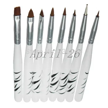 Set 8Pcs UV Gel Nail Art Brush 8 Design Dotting Painting Drawing Liner Fin Polish Pen