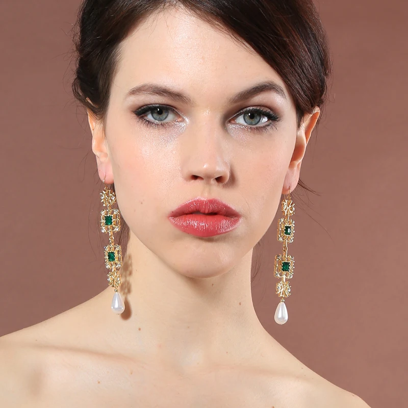 Long Style Simulated Pearl Drop Filigree Green Earrings 2018 Brincos Fashion Geometric Party Earrings for Women
Long Style Simulated Pearl Drop Filigree Green Earrings 2018 Brincos Fashion Geometric Party Earrings for Women