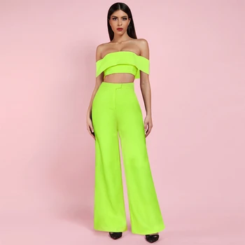 OCSTRADE New Arrival 2019 Women Neon Sexy Off Shoulder Bandeau Top AND Wide Leg Pants 2 Piece Set
OCSTRADE New Arrival 2019 Women Neon Sexy Off Shoulder Bandeau Top AND Wide Leg Pants 2 Piece Set