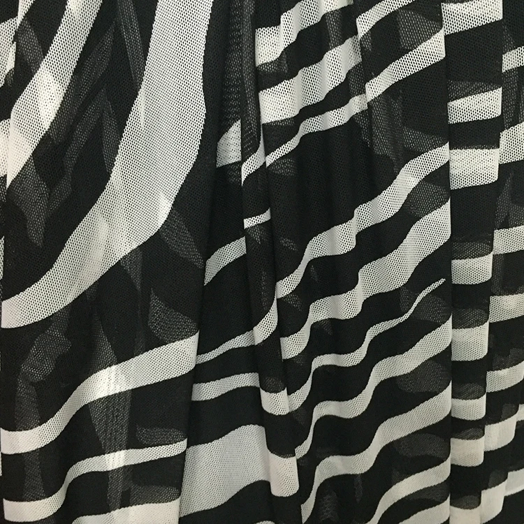 LEO&LIN High Quality White And Black Striped Printed Stretch Spandex Net Yarn Lace For Shirt Dress Cloth Wholesale Fabric
LEO&LIN High Quality White And Black Striped Printed Stretch Spandex Net Yarn Lace For Shirt Dress Cloth Wholesale Fabric