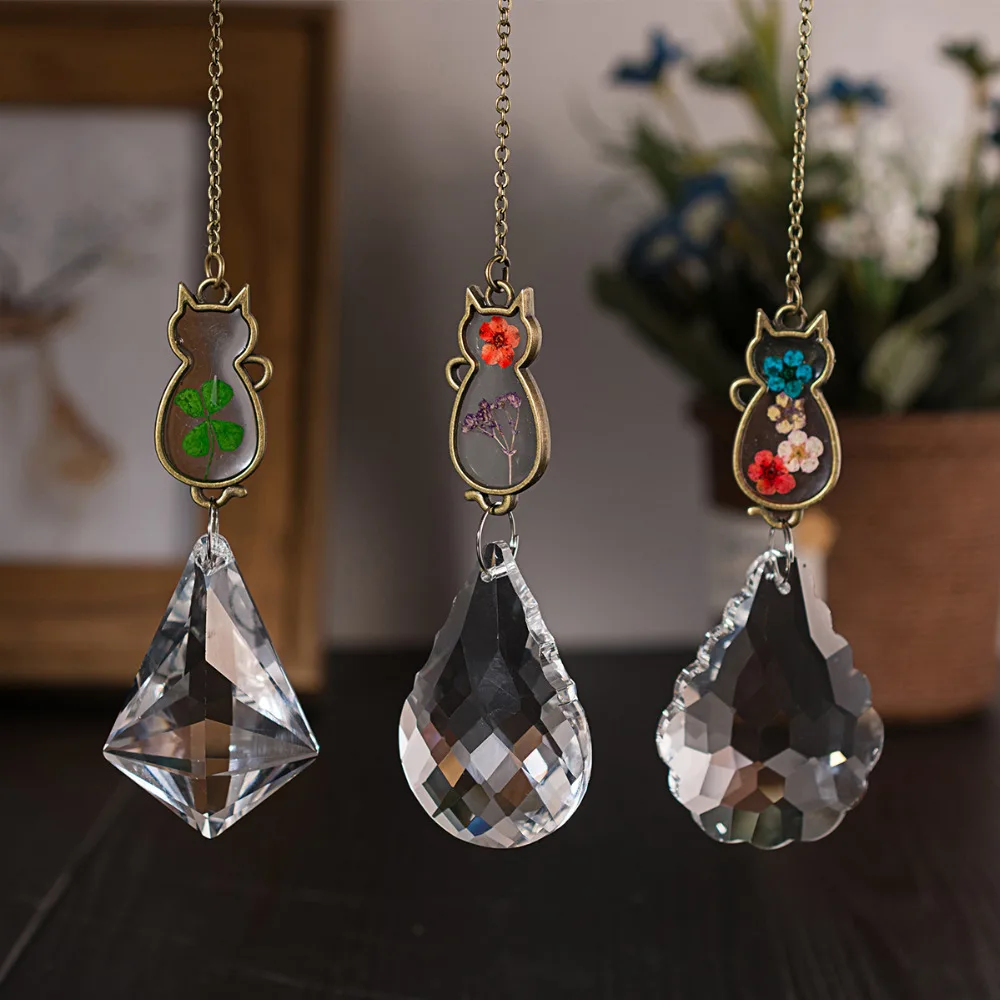 DIY Flower Window Hanging Organizers Crystal Retro Cute Cat Bead Ball Hanging Four-Leaf Clover Room Decoration Accessories
DIY Flower Window Hanging Organizers Crystal Retro Cute Cat Bead Ball Hanging Four-Leaf Clover Room Decoration Accessories