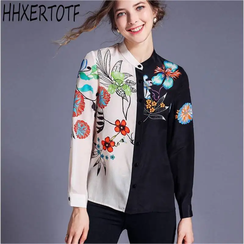 2019 Summer Fashion Runway Women stand Collar Long Sleeve Blouse Print Elegant Shirt Ladies Office Tops
2019 Summer Fashion Runway Women stand Collar Long Sleeve Blouse Print Elegant Shirt Ladies Office Tops