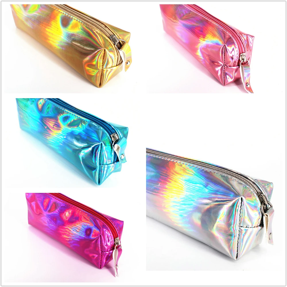 

Quartet Laser Laser School Supplies Pencil Case Kawaii for Girls School Cosmetic Bag for Women Office Supplies Escolar Canvas