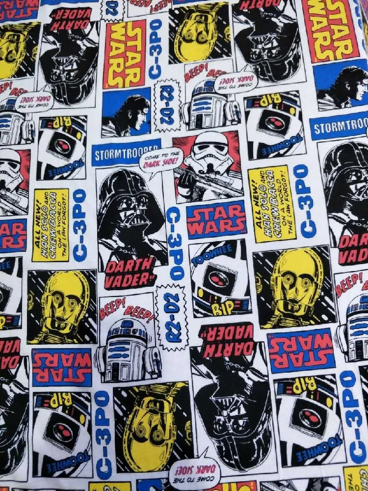 Cute Star Wars Darth Vader Robot Elasticity Knitted Cotton Fabric For Sewing Quilting Patchwork Baby Child Cloth Kid Textile
Cute Star Wars Darth Vader Robot Elasticity Knitted Cotton Fabric For Sewing Quilting Patchwork Baby Child Cloth Kid Textile