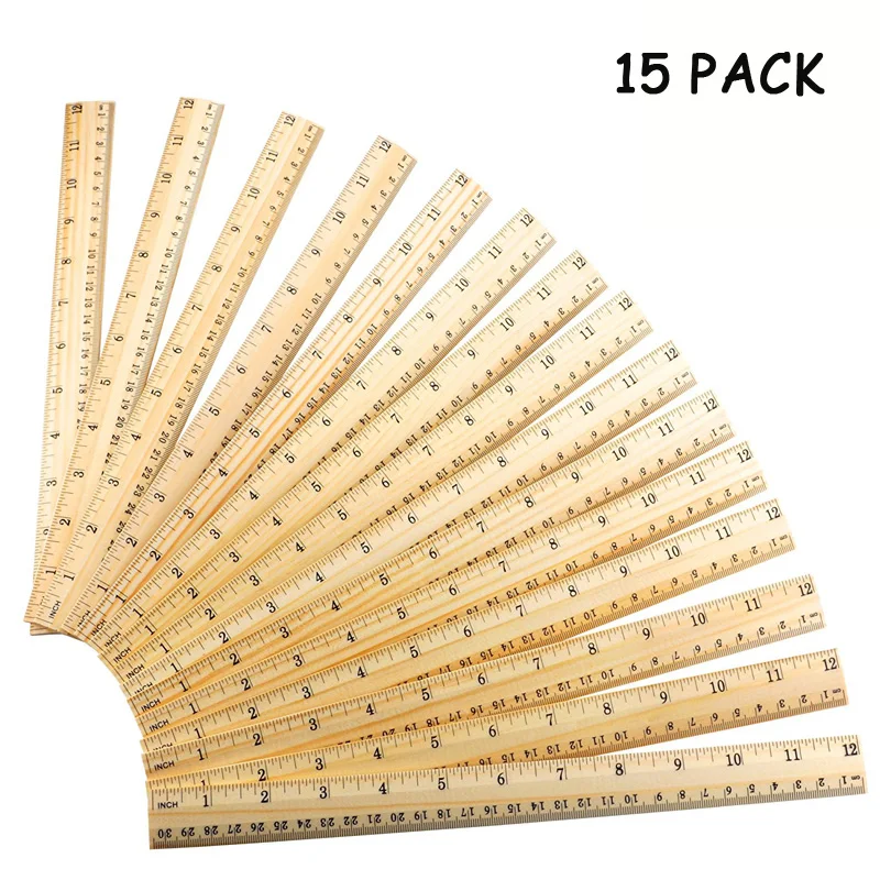 15 Packs Multifunctional Wood Ruler Wooden School Office Ruler Sewing Painting Measuring Ruler 2 Scale (12 Inch and 30 cm)
15 Packs Multifunctional Wood Ruler Wooden School Office Ruler Sewing Painting Measuring Ruler 2 Scale (12 Inch and 30 cm)