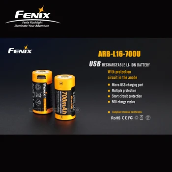 Original Fenix ARB-L16-700U 700mAh USB Rechargeable Li-ion Battery with Short Circuit Protection
Original Fenix ARB-L16-700U 700mAh USB Rechargeable Li-ion Battery with Short Circuit Protection