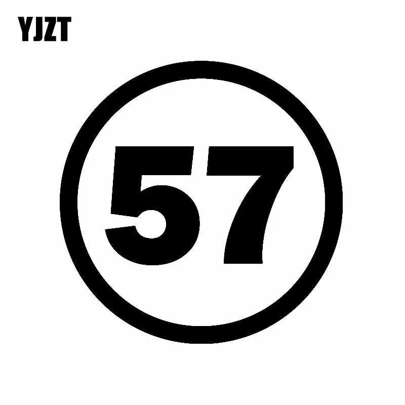 YJZT 13CM*13CM Fashion lucky Number 57 Vinyl High-quality Car Sticker Decal Graphical Black/Silver C11-0821
YJZT 13CM*13CM Fashion lucky Number 57 Vinyl High-quality Car Sticker Decal Graphical Black/Silver C11-0821
