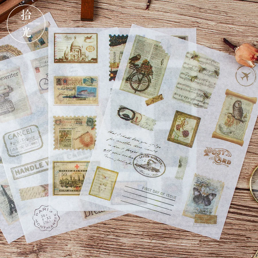 4 Sheets/Set Retro Stamp Series Decorative Mobile Stickers A5 Scrapbooking DIY Craft Stickers Stationery
4 Sheets/Set Retro Stamp Series Decorative Mobile Stickers A5 Scrapbooking DIY Craft Stickers Stationery