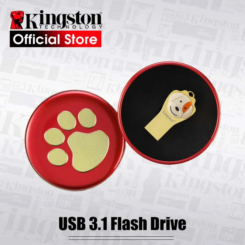 

Kingston usb Flash Drive USB 3.1 Metal Pen drive 64GB high speed pendrive Year of the Dog Commemorative Edition Best gift usb