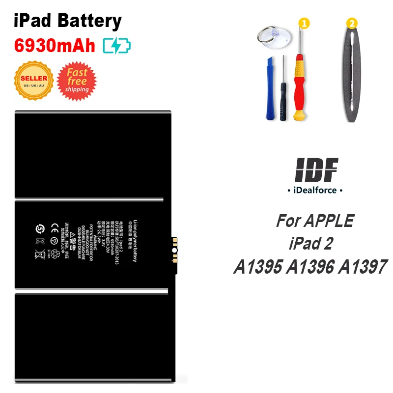 6930mAh Internal Li-ion Battery Replacement For APPLE iPAD 2 A1395 A1396 A1397 / IPAD2
6930mAh Internal Li-ion Battery Replacement For APPLE iPAD 2 A1395 A1396 A1397 / IPAD2