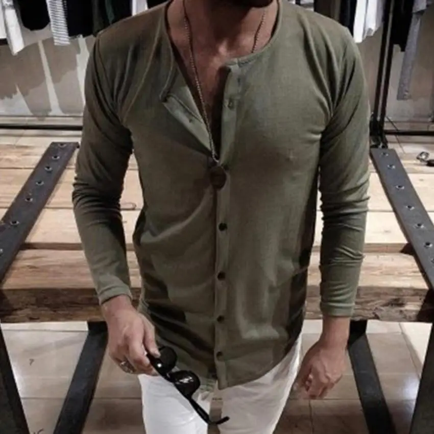 Summer Cotton Shirts Men Sexy Slim Long Sleeve T Shirt Man V Neck Button Shirt Fashion Cool Tops Hip Hop T t shirt men 
Summer Cotton Shirts Men Sexy Slim Long Sleeve T Shirt Man V Neck Button Shirt Fashion Cool Tops Hip Hop T t shirt men