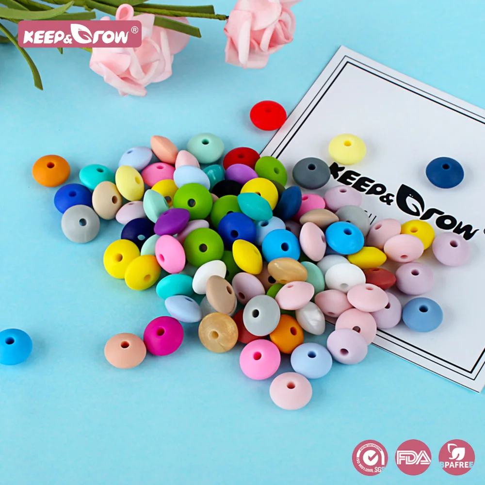 Keep&Grow 500pcs 12MM Silicone Beads BPA Free Baby Teethers Food Grade Lentil Abacus Beads DIY Baby Pacifier Chain Holder
Keep&Grow 500pcs 12MM Silicone Beads BPA Free Baby Teethers Food Grade Lentil Abacus Beads DIY Baby Pacifier Chain Holder