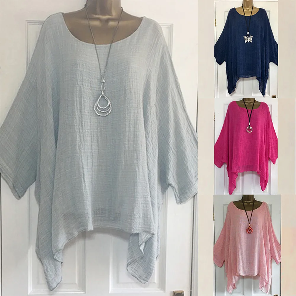2019 Womens Ladies Casual Plus Size Loose Cotton Linen Solid Color Tops Shirt Womens Fashion Short Sleeve Fashion Blouse M#0
2019 Womens Ladies Casual Plus Size Loose Cotton Linen Solid Color Tops Shirt Womens Fashion Short Sleeve Fashion Blouse M#0