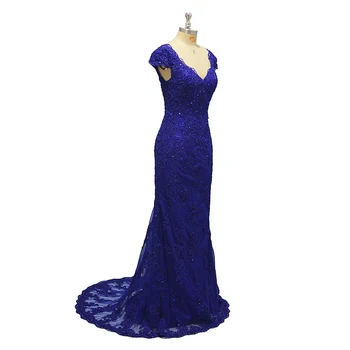 New Fashion V Neck Mermaid Evening Dress Long Royal Blue High Quality Beaded Lace Formal Party Gown robe de soiree
New Fashion V Neck Mermaid Evening Dress Long Royal Blue High Quality Beaded Lace Formal Party Gown robe de soiree