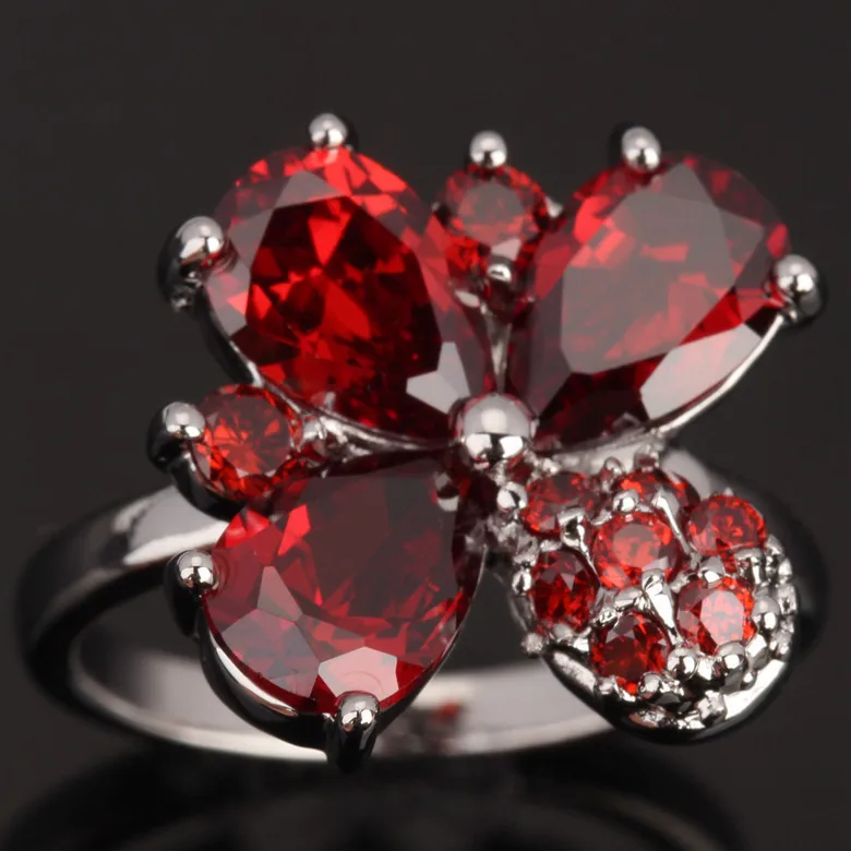 Polyhedral 4 Petal Plum Blossom Red Garnet Solitaire Party Jewelrys 925 Sterling Silver Style Ring Size S0787
Polyhedral 4 Petal Plum Blossom Red Garnet Solitaire Party Jewelrys 925 Sterling Silver Style Ring Size S0787