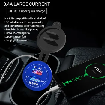 Car Quick Charger QC 3.0 Power Adapter Dual USB Vehicle DC 12 V-24 V Cigarette Socket Lighter 2 port For iPhone Android
Car Quick Charger QC 3.0 Power Adapter Dual USB Vehicle DC 12 V-24 V Cigarette Socket Lighter 2 port For iPhone Android