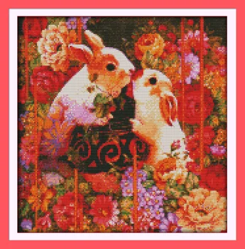 The happy rabbit lovers Printed on Canvas DMC Counted Chinese Cross Stitch Kits printed Cross-stitch set Embroidery Needlework
The happy rabbit lovers Printed on Canvas DMC Counted Chinese Cross Stitch Kits printed Cross-stitch set Embroidery Needlework