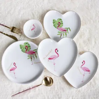 Creative Boutique Heart Shape Flamingo Ceramic Gold-plated Fruit Salad Plate Ceramic Plate Steak Plate Fashion Breakfast Plate
Creative Boutique Heart Shape Flamingo Ceramic Gold-plated Fruit Salad Plate Ceramic Plate Steak Plate Fashion Breakfast Plate