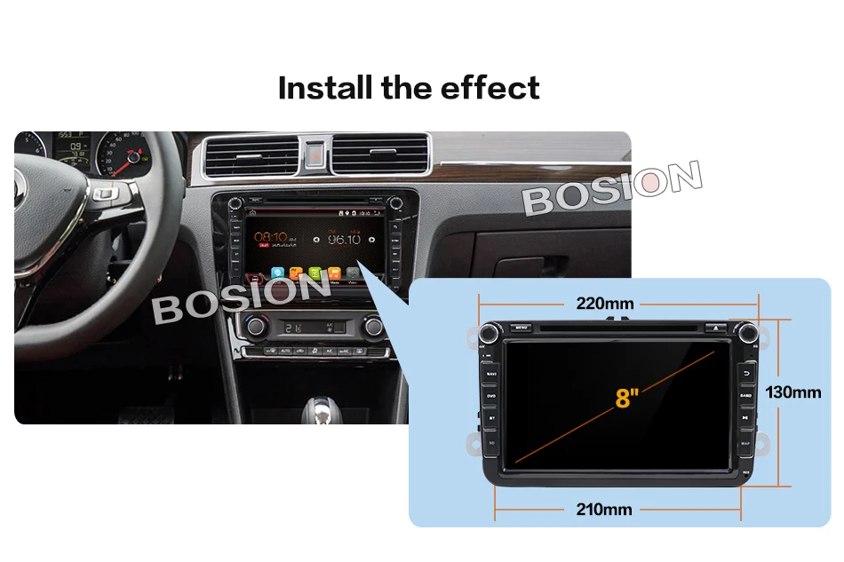 Perfect 2 din Android 9.0 Car Radio DVD GPS Navigation For Volkswage Caddy Golf Polo Sedan Touran Passat EOS DVD Automtivo WIF 4