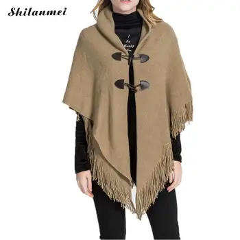 European Weave Tassel Oversized Women Winter Knitted Poncho Capes Shawl Cardigans Sweater Coat Irregular Retro Black Partywear
European Weave Tassel Oversized Women Winter Knitted Poncho Capes Shawl Cardigans Sweater Coat Irregular Retro Black Partywear