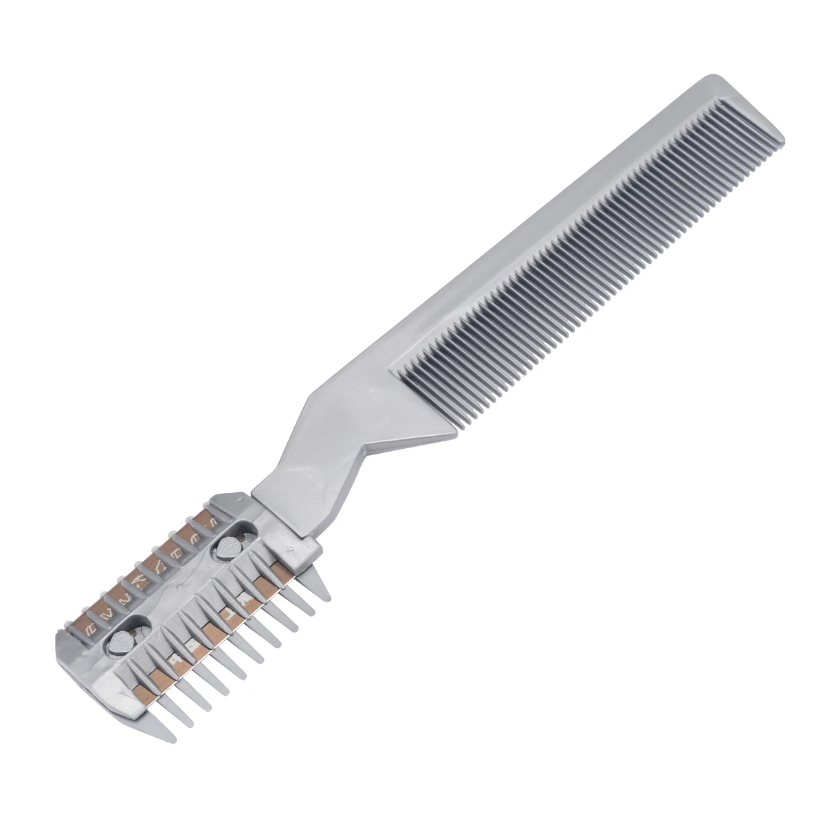 Mayitr Silver New Professional Barber Hair Cutting Razor Comb DIY Cutting Thinning Razor Comb For Salon Tool with Blade