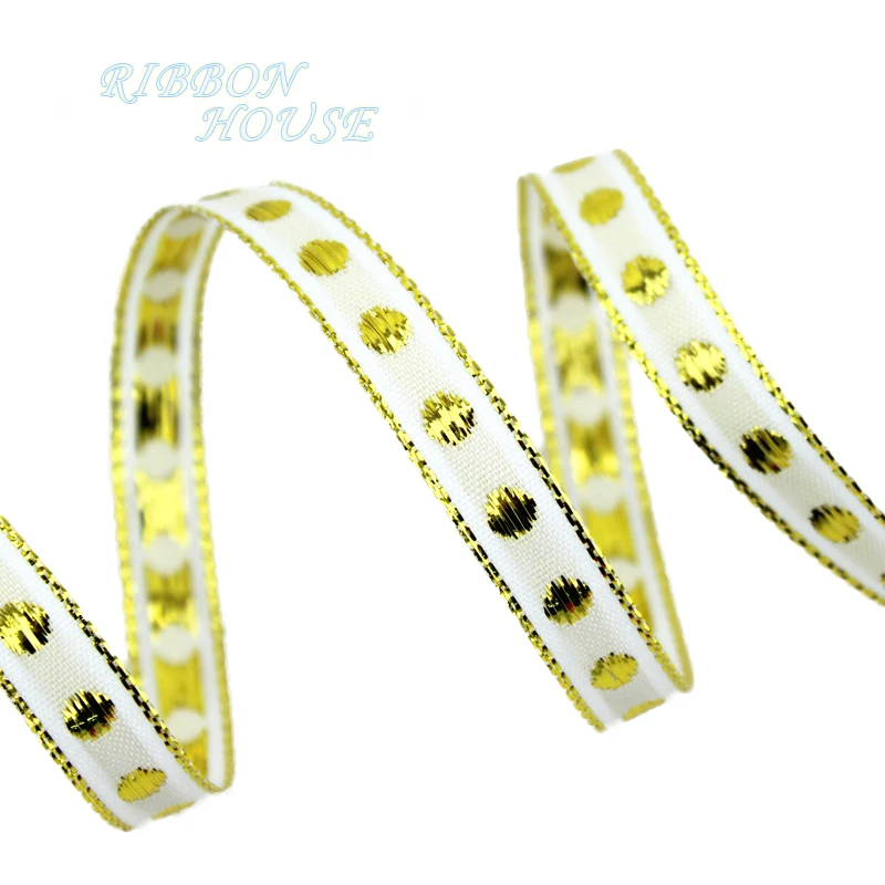 (25 yards/lot) 10mm White grosgrain satin ribbon gold edge dots high quality gift packaging ribbons
(25 yards/lot) 10mm White grosgrain satin ribbon gold edge dots high quality gift packaging ribbons