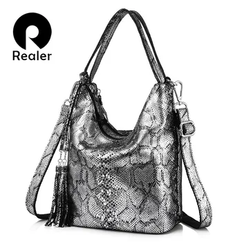 REALER women genuine leather handbag female large shoulder crossbody bag ladies messenger bags hobos bag with tassel Silver/Pink
REALER women genuine leather handbag female large shoulder crossbody bag ladies messenger bags hobos bag with tassel Silver/Pink