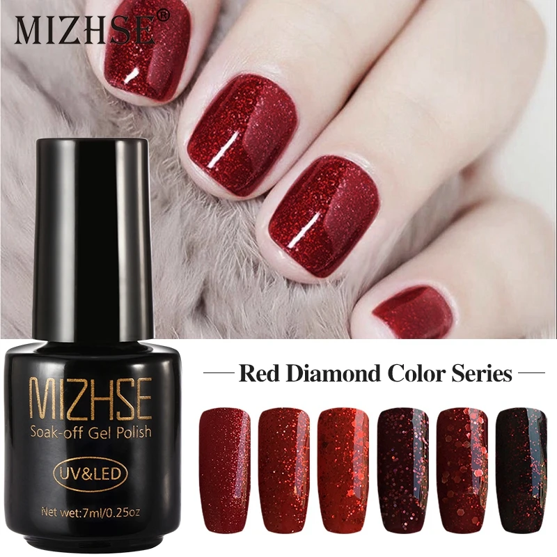 MIZHSE 6pcs UV Nail Gel Polish Red Color Rainbow UV Nail Gel Lacquer Soak Off Semi Permanent Led Nail Polish Glitter UV Gel 
MIZHSE 6pcs UV Nail Gel Polish Red Color Rainbow UV Nail Gel Lacquer Soak Off Semi Permanent Led Nail Polish Glitter UV Gel