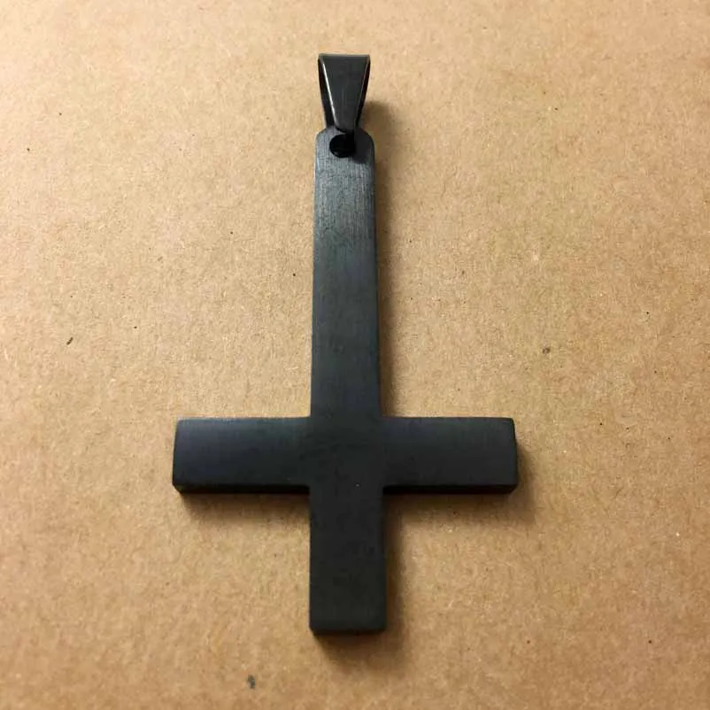 Stainless Steel Satan Black Inverted Cross Pendant Necklace Devil Lucifer Satanism Jewelry
Stainless Steel Satan Black Inverted Cross Pendant Necklace Devil Lucifer Satanism Jewelry