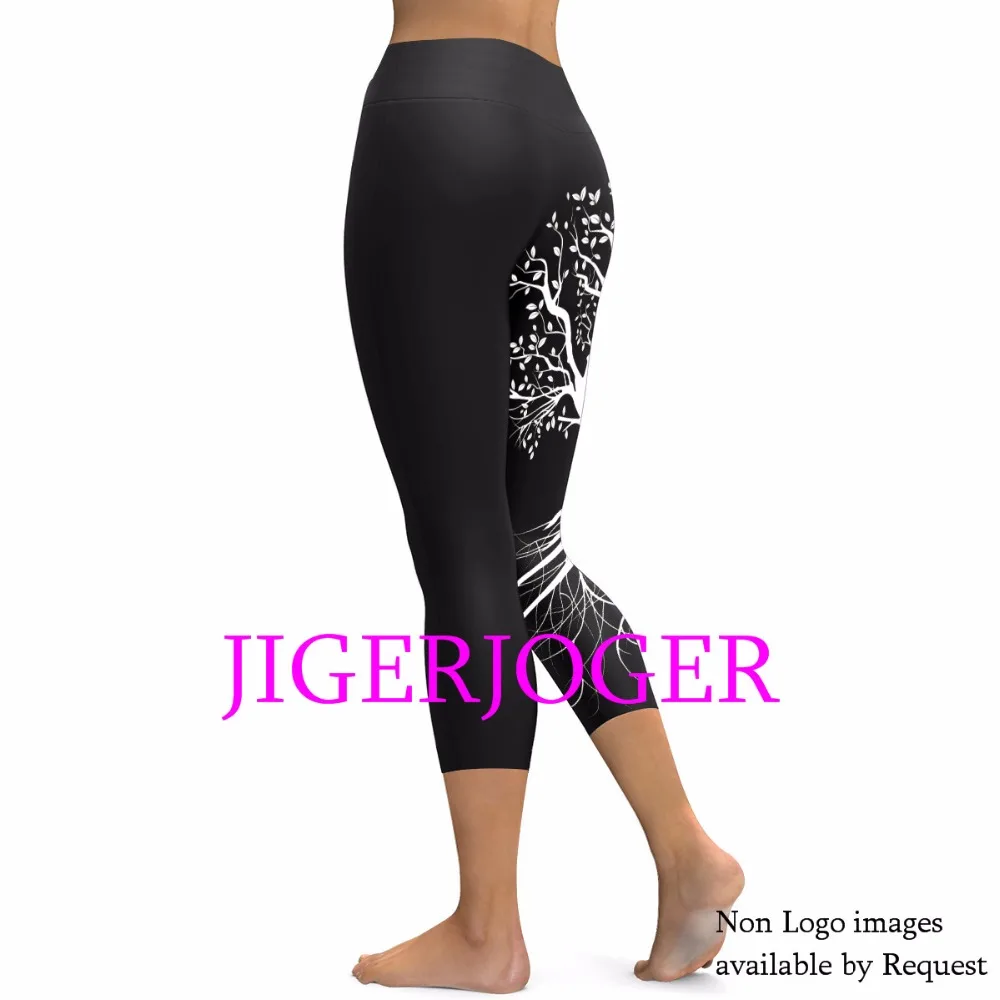 JIGERJOGER Spring Yellow Ganesha Capris Leggings JIGERJOGER Spring Yellow Ganesha Capris Leggings