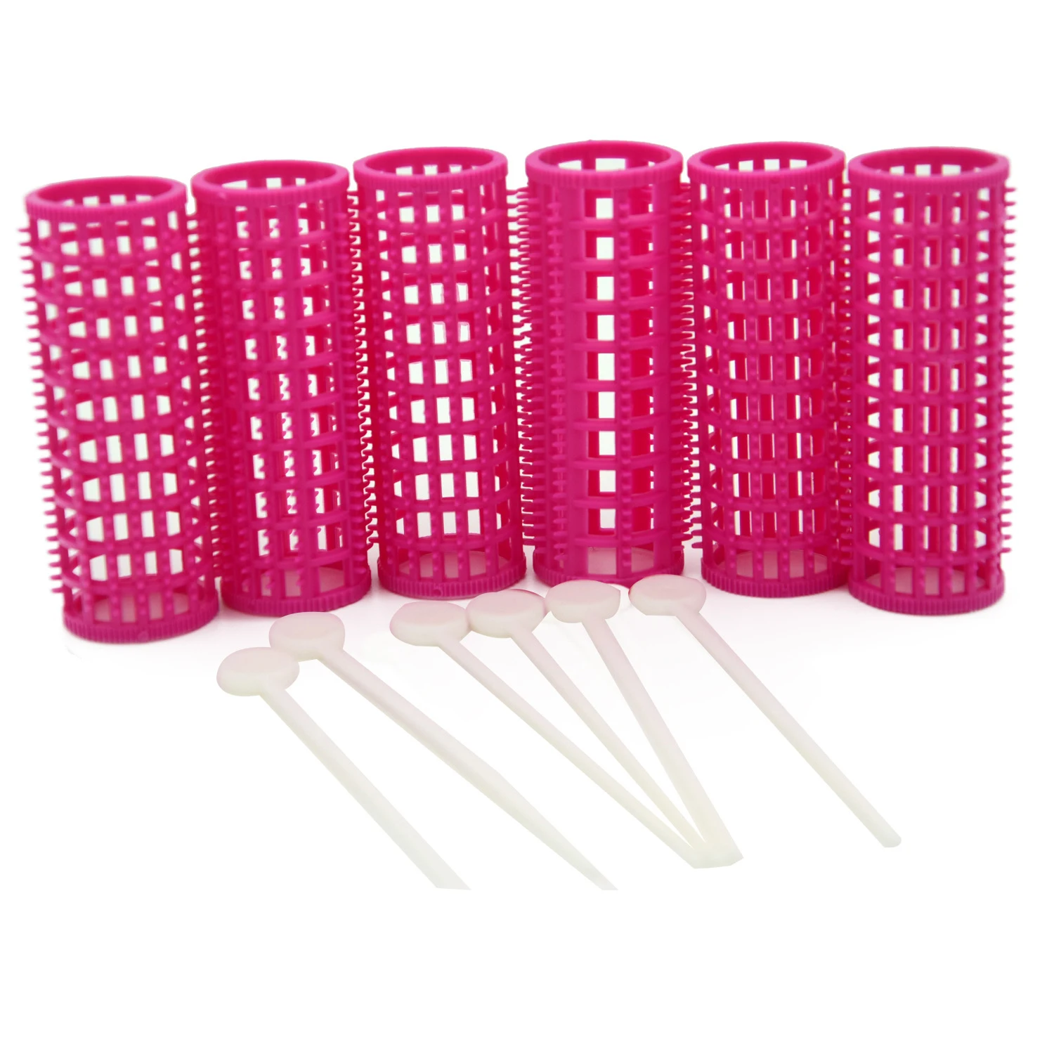 18pcs/set 20mm Plastic Tooth Hair Roller with Fixed Pins Fluffy layers