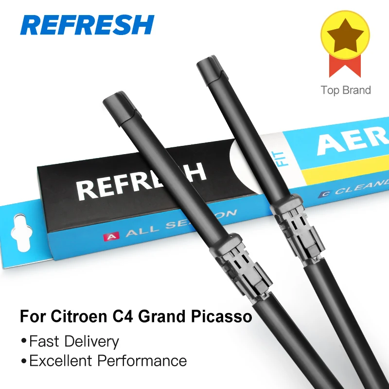 REFRESH Wiper Blades for Citroen C4 Grand Picasso Fit Bayonet Arms / Side Pin Arm / Push Button Arm Model Year From 2006 to 2018
REFRESH Wiper Blades for Citroen C4 Grand Picasso Fit Bayonet Arms / Side Pin Arm / Push Button Arm Model Year From 2006 to 2018