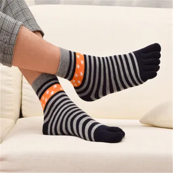 1 Pair Newly Men's Socks Pure Cotton Star and Stripe Five Finger Toe Breathable Thick Socks For Men calcetines cinco dedos
1 Pair Newly Men's Socks Pure Cotton Star and Stripe Five Finger Toe Breathable Thick Socks For Men calcetines cinco dedos