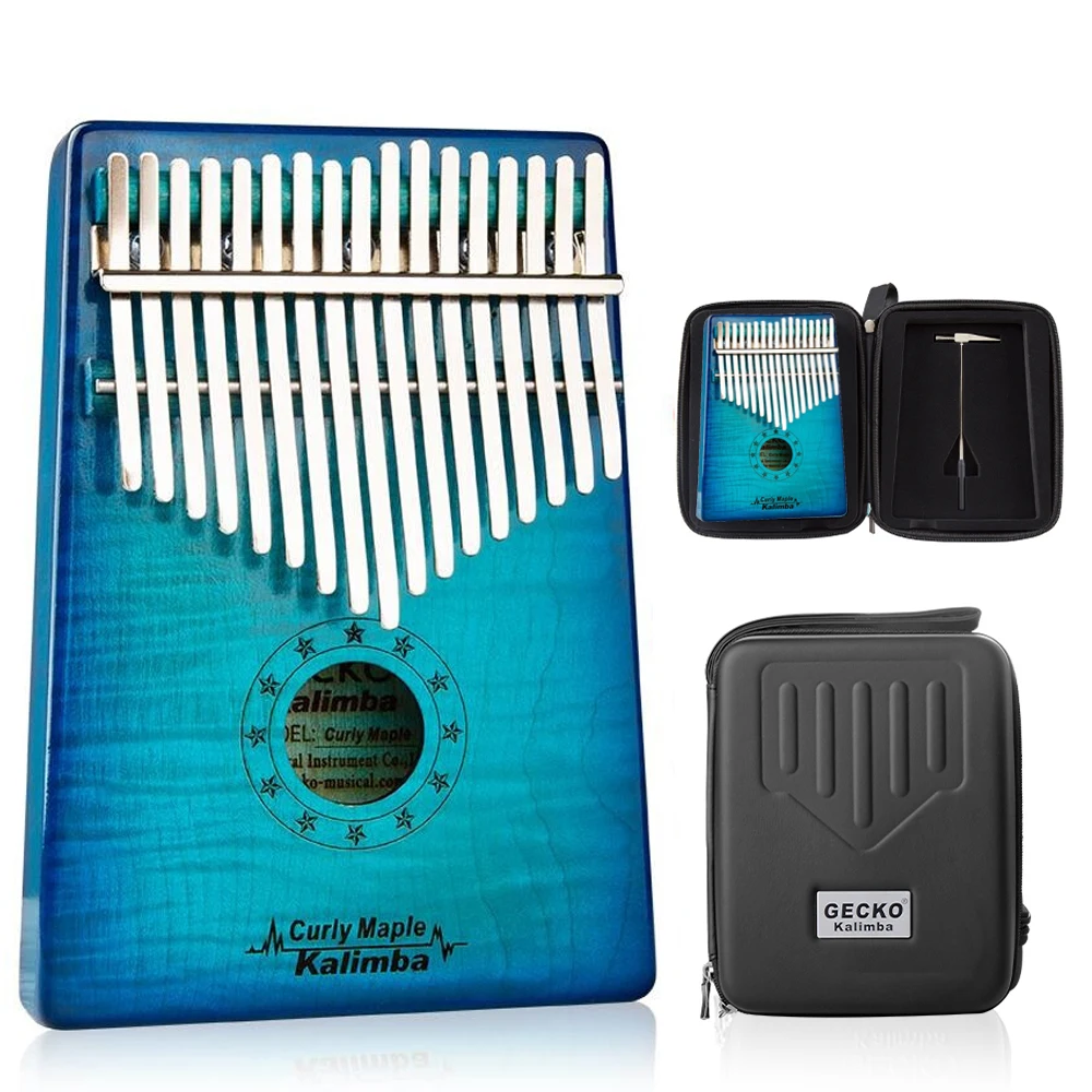 GECKO Kalimba 17 Keys CURLY MAPLE Thumb Piano and EVA High Performance Protection Box, Tuning Hammer, Professional models MC-BL
GECKO Kalimba 17 Keys CURLY MAPLE Thumb Piano and EVA High Performance Protection Box, Tuning Hammer, Professional models MC-BL