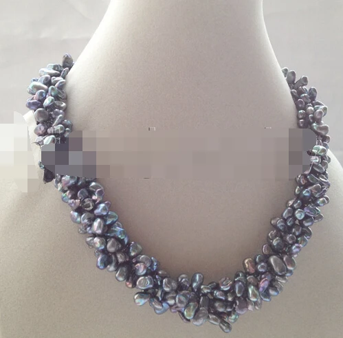 Jewelr 005585 Beautiful 18 " 5row 8mm black Reborn Keshi baroque freshwater pearl necklace
Jewelr 005585 Beautiful 18 " 5row 8mm black Reborn Keshi baroque freshwater pearl necklace